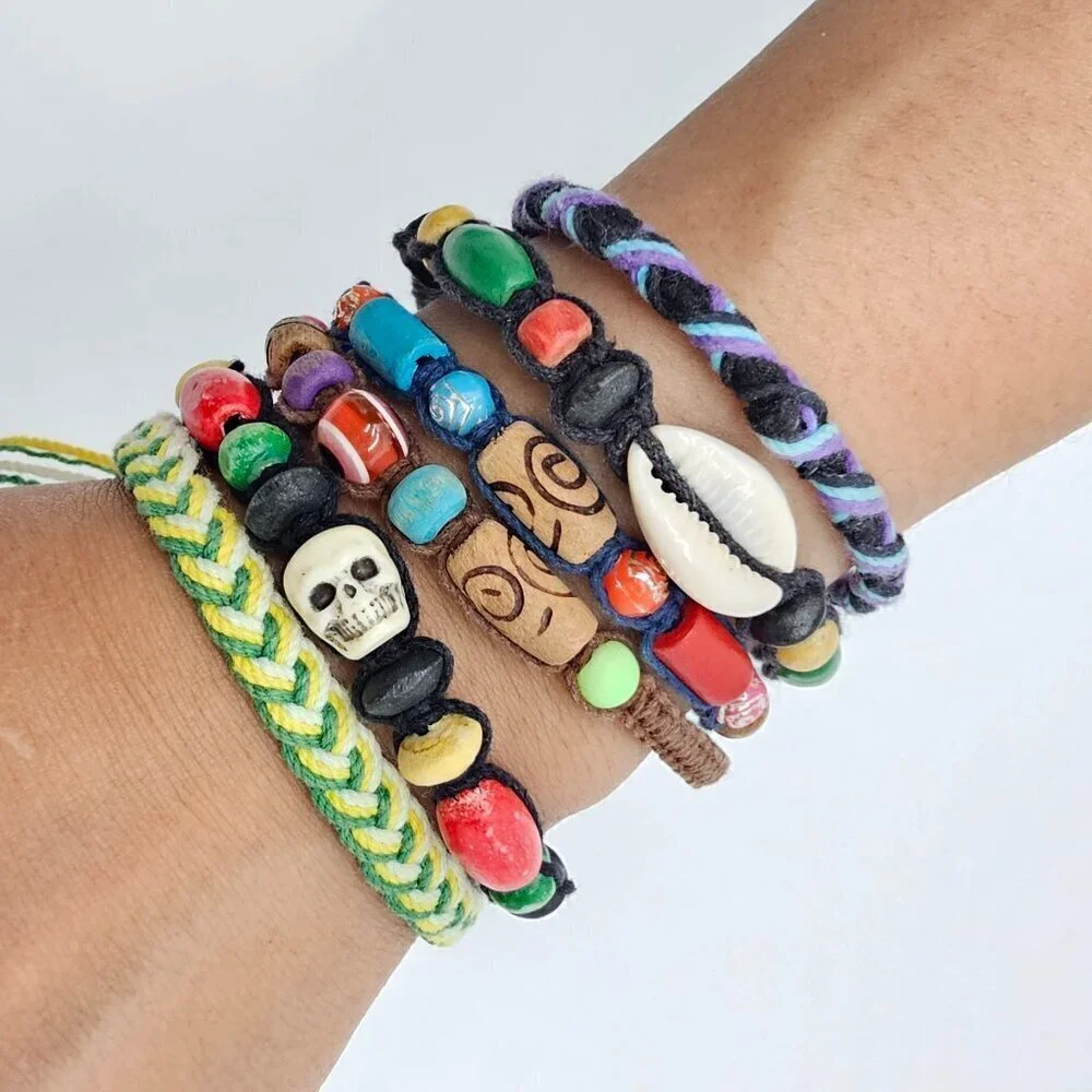 Handmade Rope Bracelets from Mexico (set 6) Multicolor - Picture 1 of 12